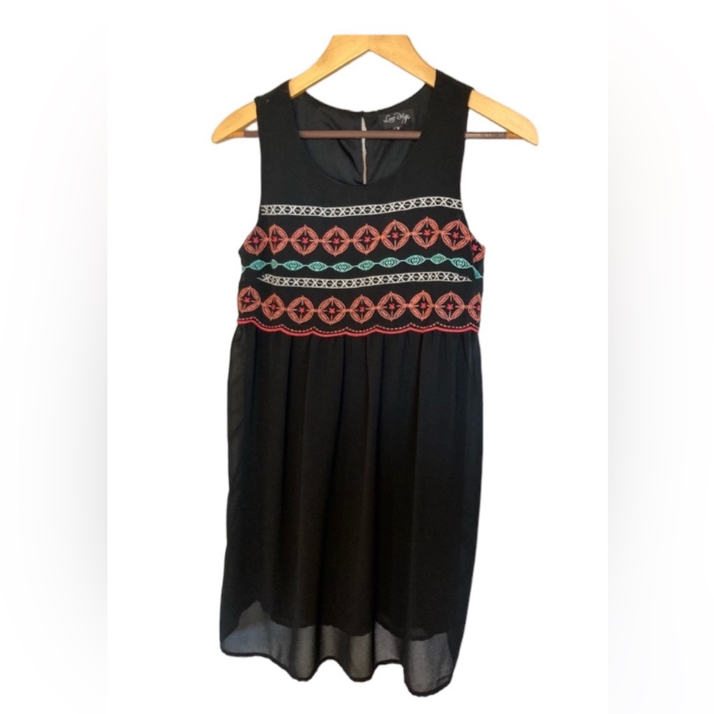 Love Reign by As U Wish Black Embroidered Dress-Size Small